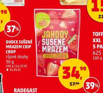 OVOCE SUŠENÉ MRAZEM CRIP CROP různé druhy, 30 g 