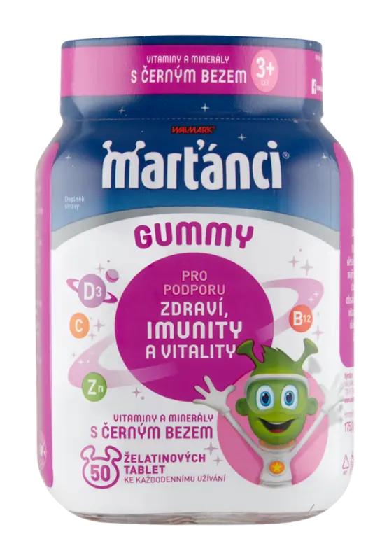 Marťánci Gummy vitaminy a minerály s černým bezem, doplněk stravy, 50 ks