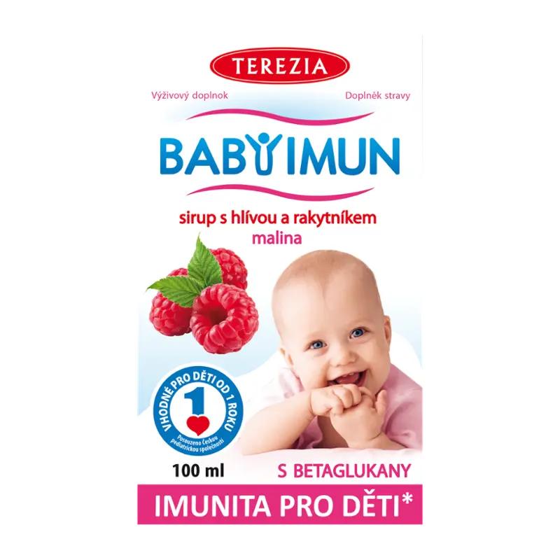 Terezia Babyimun sirup s hlívou a rakytníkem s příchutí malin, doplněk stravy, 100 ml