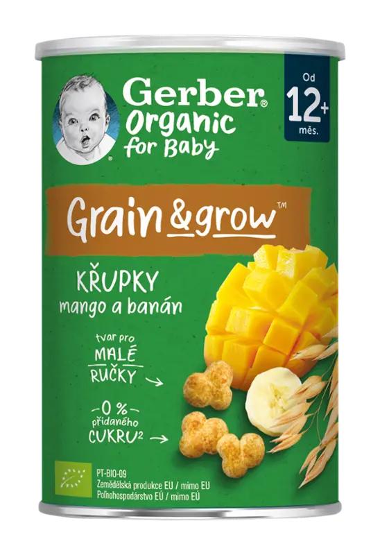 Gerber Organic křupky s mangem a banánem, 35 g