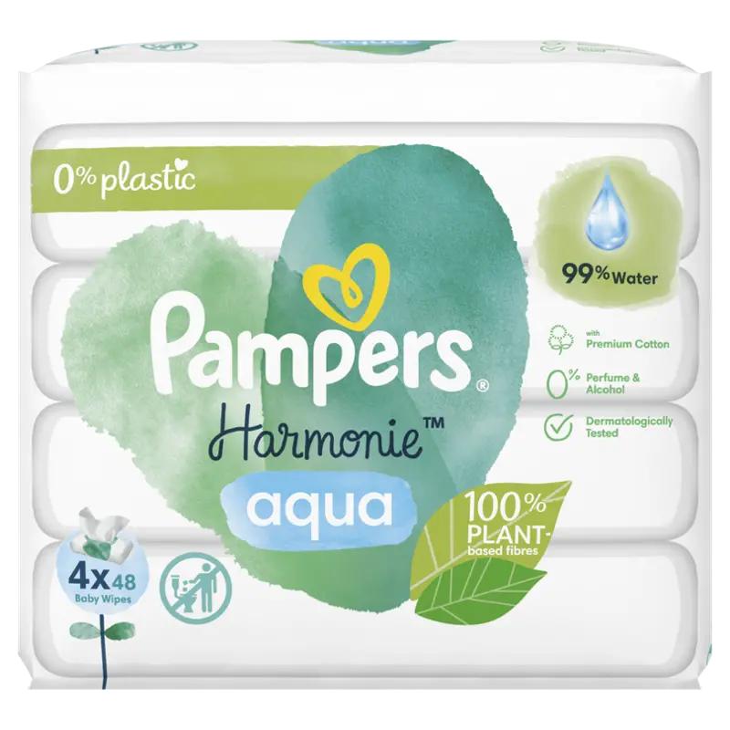 Pampers Dětské čisticí ubrousky Harmonie Aqua, 192 ks