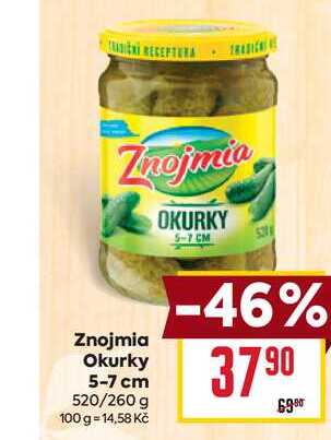 Znojmia Okurky 5-7 cm 520/260 g