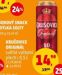 KRUŠOVICE ORIGINÁL světlé výčepní plech, 0,5 l 