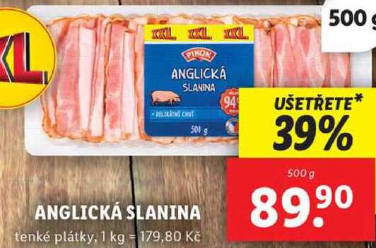 ANGLICKÁ SLANINA, 500 g