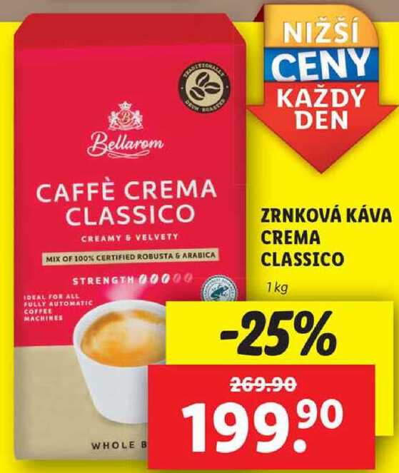 ZRNKOVÁ KÁVA CREMA CLASSICO, 1 kg