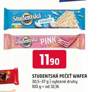 Studentská pečeť wafer 30,5-37g, vybrané druhy