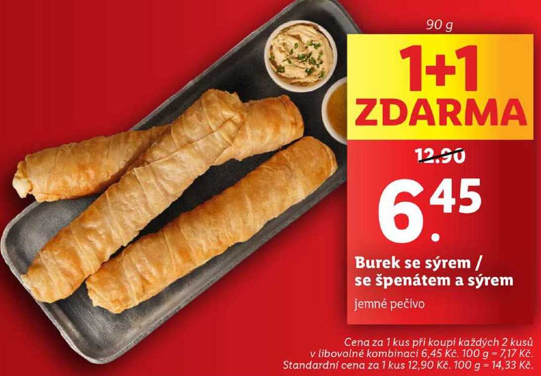 Burek se sýrem / se špenátem a sýrem, 90 g