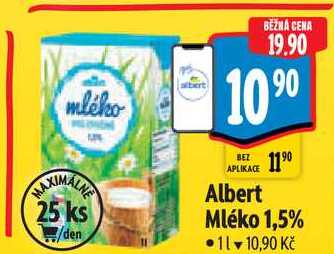 Albert Mléko 1,5%, 1 l