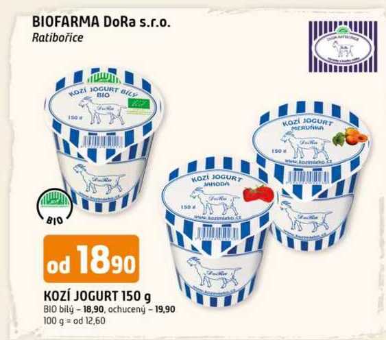 KOZÍ JOGURT 150 g BIO bilý 