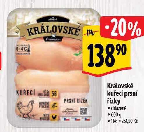 Královské kuřecí prsní řízky, 600 g