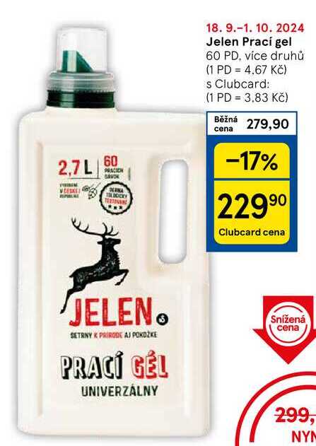 Jelen Prací gel, 60 PD, více druhů 