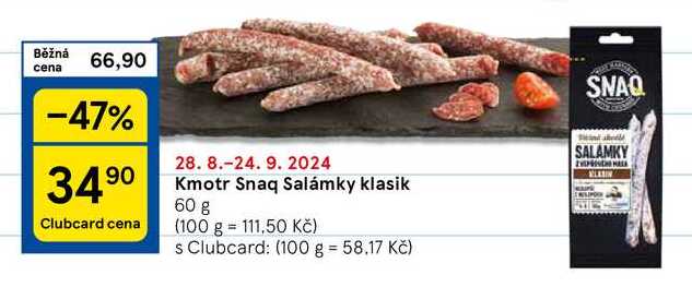 Kmotr Snaq Salámky klasik, 60 g