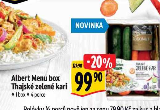   Albert Menu box Thajské zelené kari •1 box 4 porce 