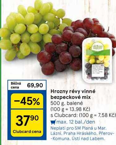 Hrozny révy vinné bezpeckové mix, 500 g, balené 