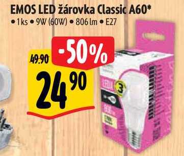 EMOS LED žárovka Classic A60* 