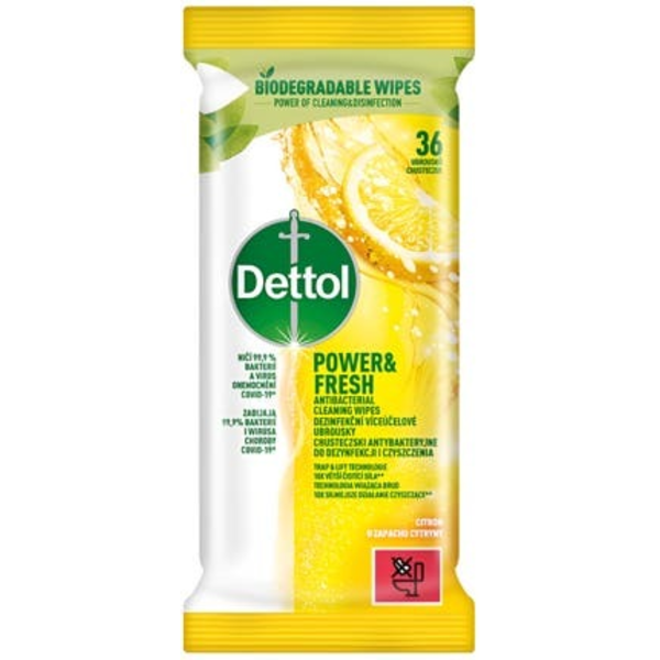 Dettol Antibakteriální ubrousky na povrchy Citron