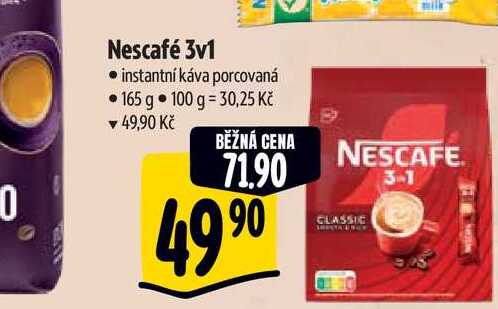 Nescafé 3v1 instantní káva porcovaná 165 g 