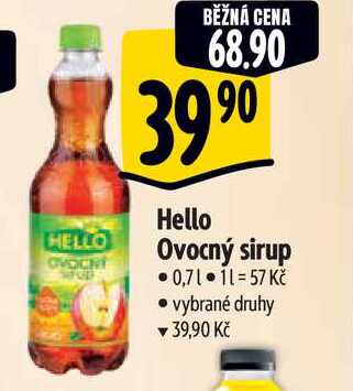   Hello Ovocný sirup  0,7 l