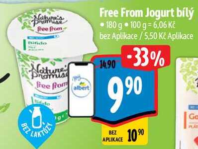 Free From Jogurt bílý, 180 g