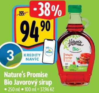 Nature's Promise Bio Javorový sirup, 250 ml