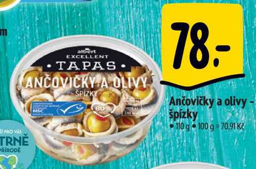 Ančovičky a olivy - špízky, 110 g 