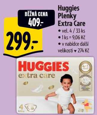 Huggies Plenky Extra Care, vel. 4/33 ks 