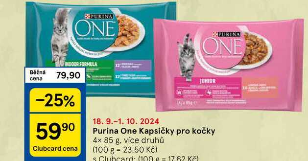 Purina One Kapsičky pro kočky, 4x 85 g