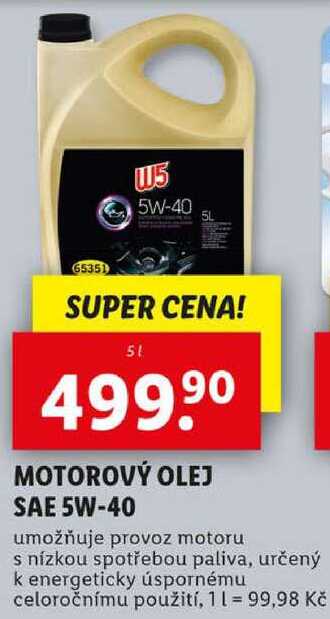 MOTOROVÝ OLEJ SAE 5W-40, 5 l
