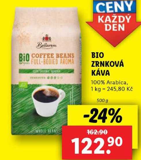 BIO ZRNKOVÁ KÁVA, 500 g