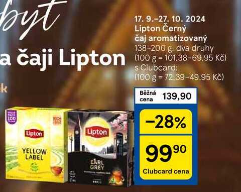 Lipton Černý čaj aromatizovaný, 138-200 g