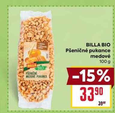 BILLA BIO Pšeničné pukance medové 100 g 