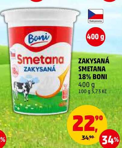 ZAKYSANÁ SMETANA 18% BONI, 400 g 