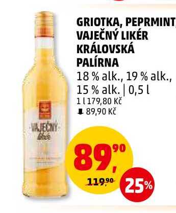 VAJEČNÝ LIKÉR KRÁLOVSKÁ PALÍRNA 18% alk., 0,5 l 