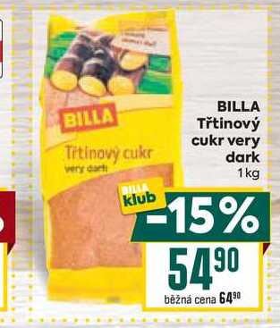 BILLA klub cukr very dark 1 kg