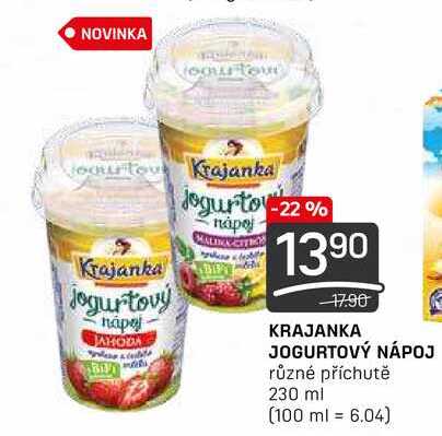 KRAJANKA JOGURTOVÝ NÁPOJ různé příchutě 230 ml 