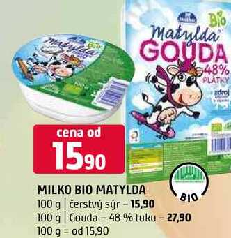 Bio Matylda 100 g čerstvý sýr BIO 100 g Gouda -48% tuku