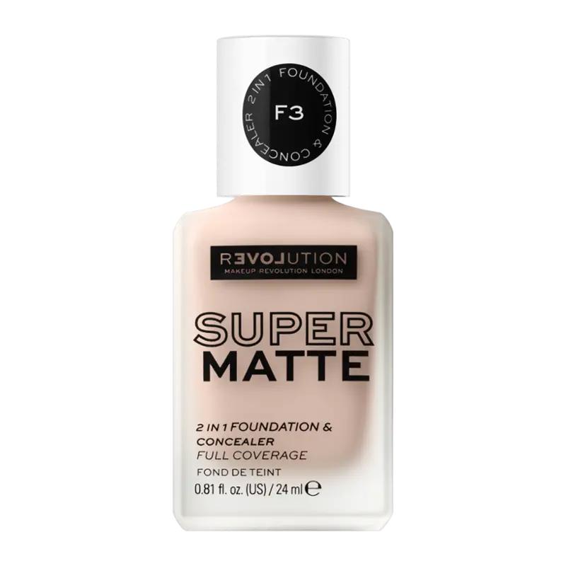 Makeup Revolution Make-up Supermatte Foundation F3, 1 ks