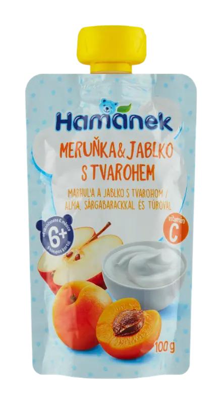 Hamánek Ovocná kapsička meruňka & jablko s tvarohem, 100 g