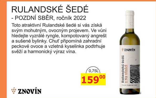 Znovín RULANDSKÉ ŠEDÉ 0,75l