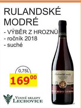 VINNÉ SKLEPY LECHOVICE RULANDSKÉ MODRÉ 0,75L