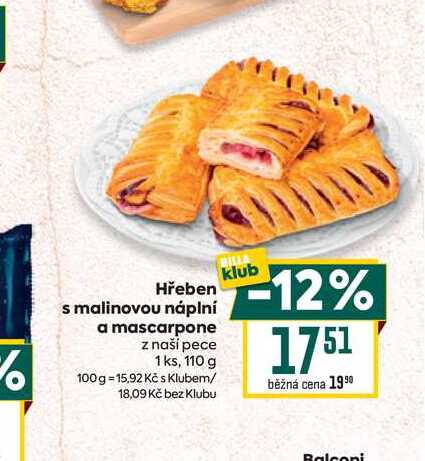 Hřeben s malinovou náplní a mascarpone z naší pece 1ks, 110 g 