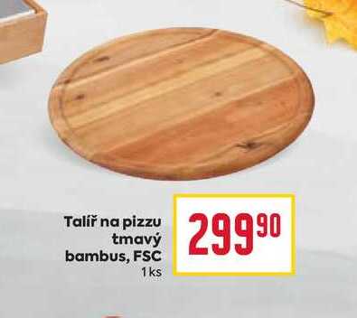 Talíř na pizzu tmavý bambus, FSC 1ks 