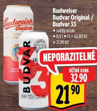 Budweiser Budvar 33, 0,5 l