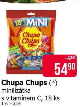 MINI Chupa Chups minilízátka s vitamínem C, 18 ks