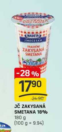 JČ ZAKYSANÁ SMETANA 18% 180 g