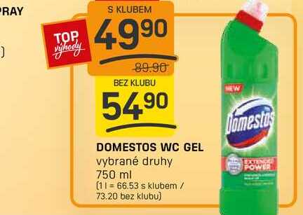 DOMESTOS WC GEL vybrané druhy 750 ml 