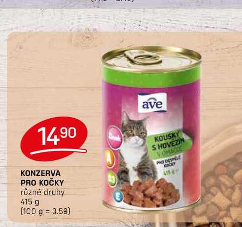 KONZERVA PRO KOČKY různé druhy 415 g 