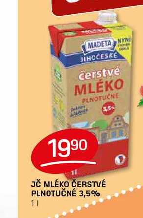 JČ MLÉKO ČERSTVÉ PLNOTUČNÉ 3,5% 1l 