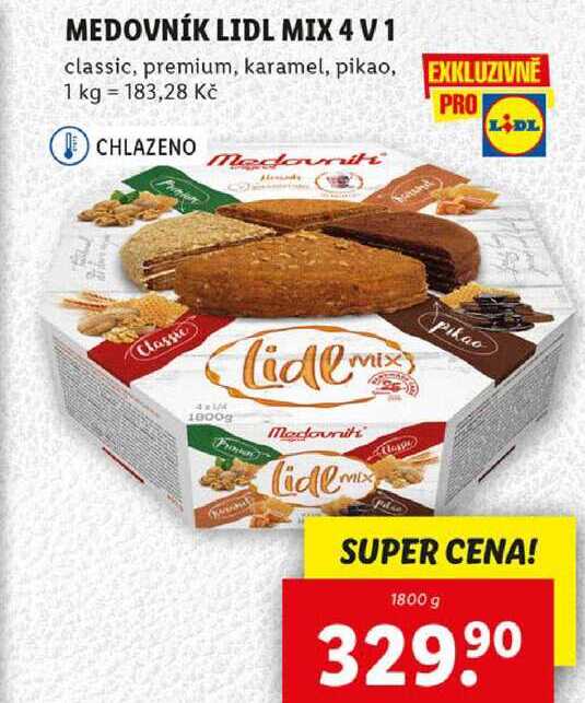 MEDOVNÍK LIDL MIX 4 V 1, 1800 g