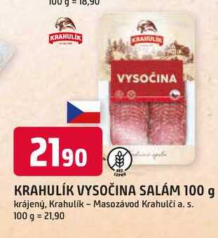 KRAHULÍK VYSOČINA SALAM 100 g 